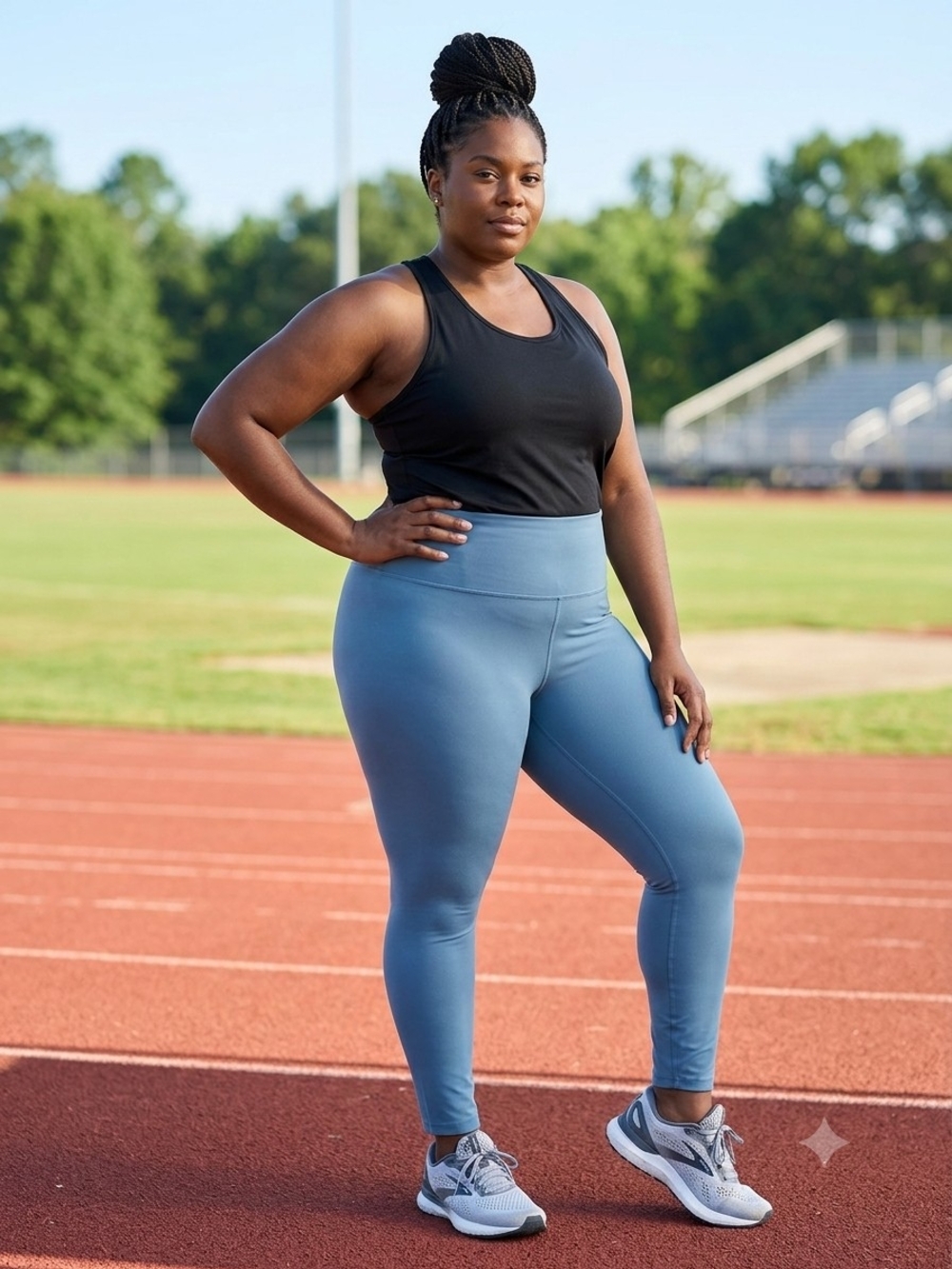 Level Women's Performance Leggings Size XXL Blue High Waist Athletic Pants